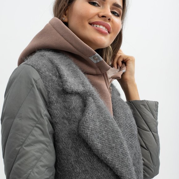 UNU Hooded Scarf Dark Beige Cotton Balaclava Hat NWT - Picture 5 of 6